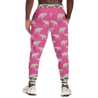 Elephants on Parade in Pink Eco-Poly Unisex Joggers