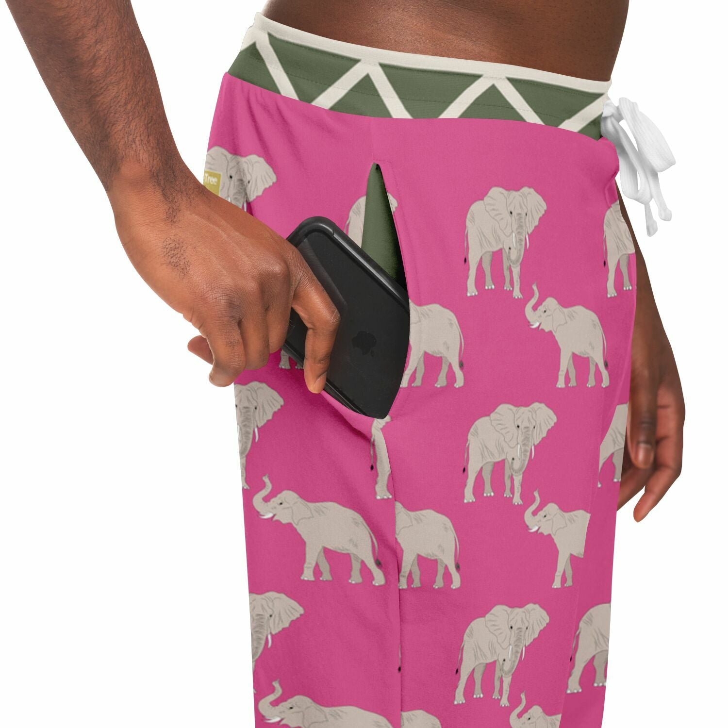 Elephants on Parade in Pink Eco-Poly Unisex Joggers