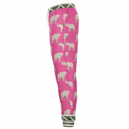 Elephants on Parade in Pink Eco-Poly Unisex Joggers