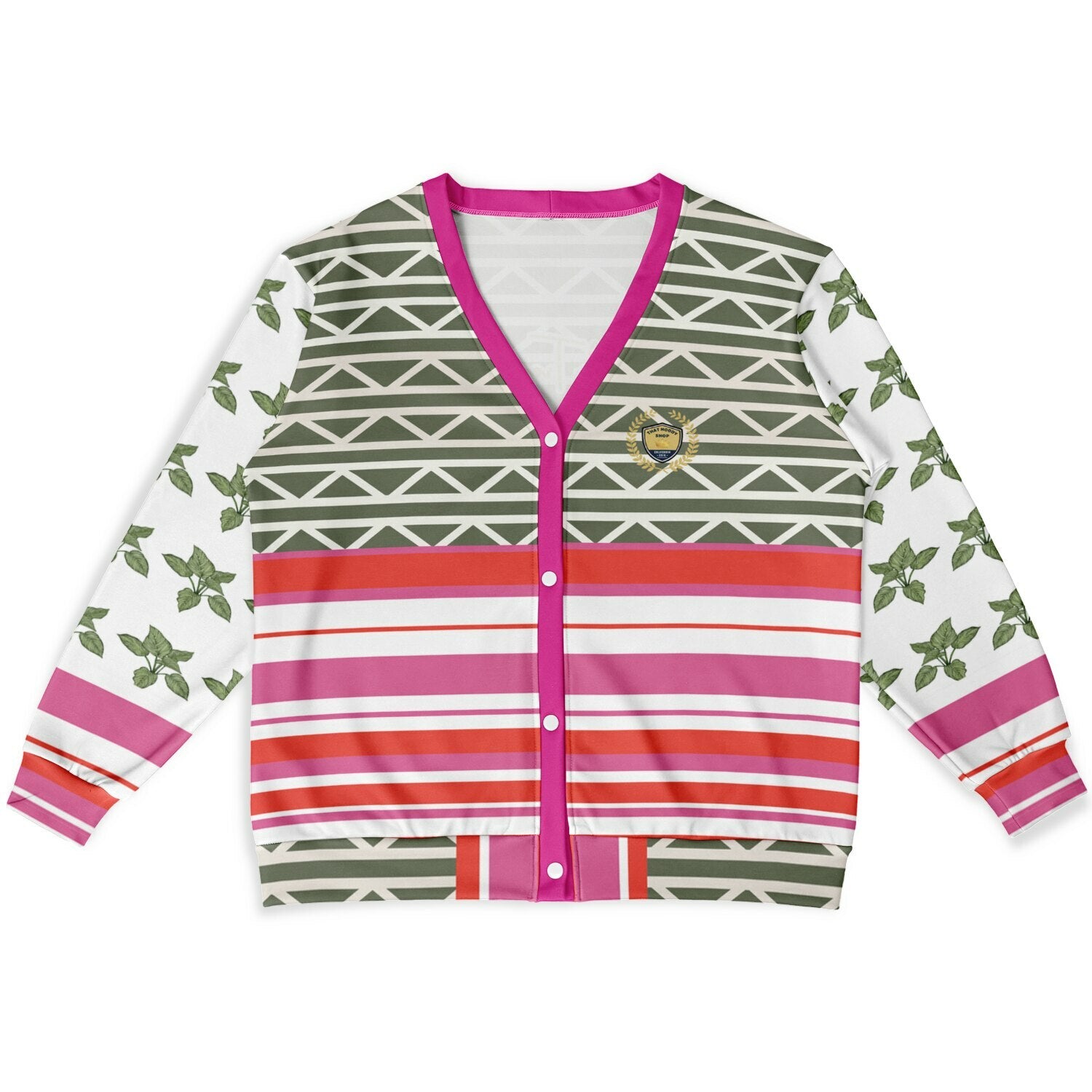 Elephants on Parade in White Heavyweight Unisex Cardigan