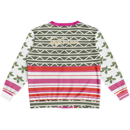 Elephants on Parade in White Heavyweight Unisex Cardigan