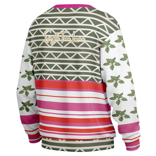 Elephants on Parade in White Heavyweight Unisex Cardigan