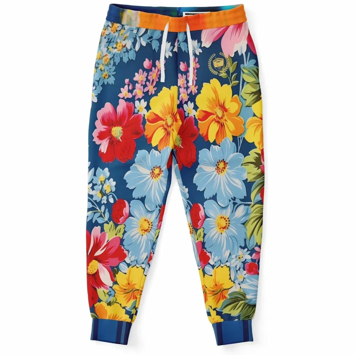 Emperor Cat in Rose Floral Eco-Poly Unisex Joggers