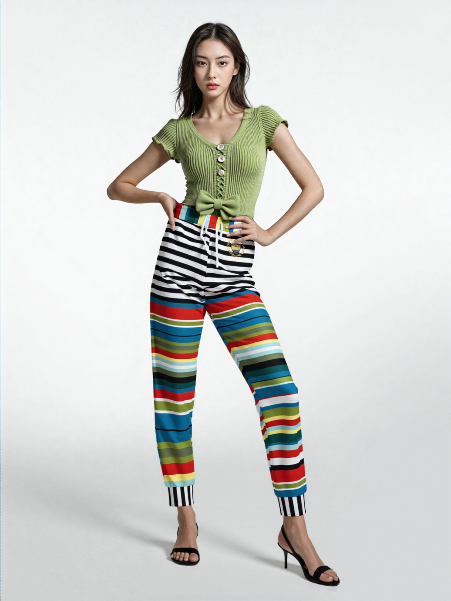 Everglades Rainbow Jailhouse Stripe Eco-Poly Joggers