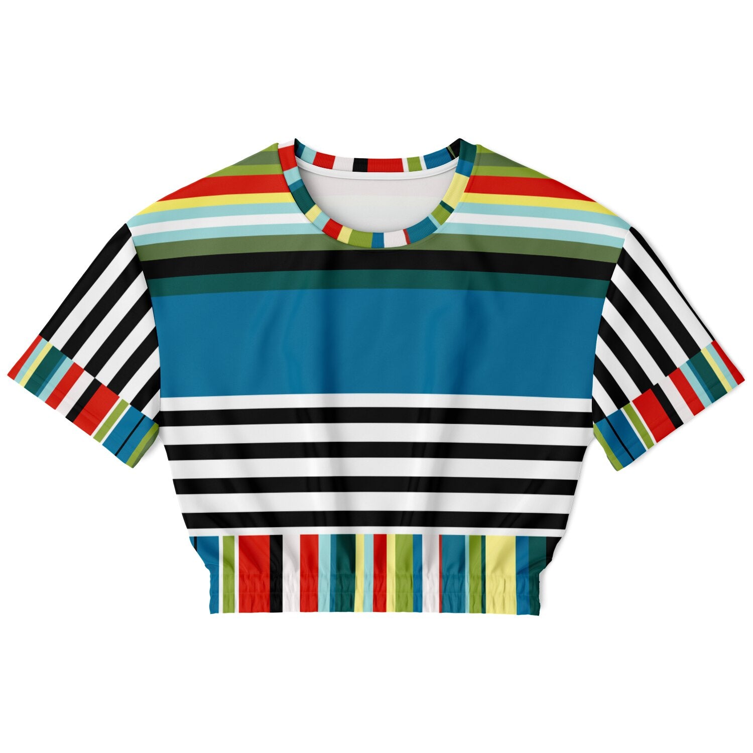 Everglades Jailhouse Stripe Eco-Poly Short Sleeve Cropped Pullover