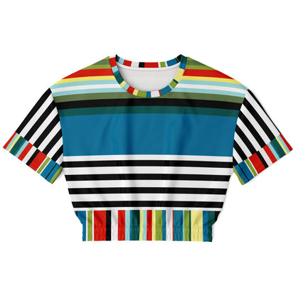 Everglades Jailhouse Stripe Eco-Poly Short Sleeve Cropped Pullover