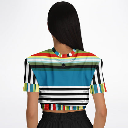 Everglades Jailhouse Stripe Eco-Poly Short Sleeve Cropped Pullover