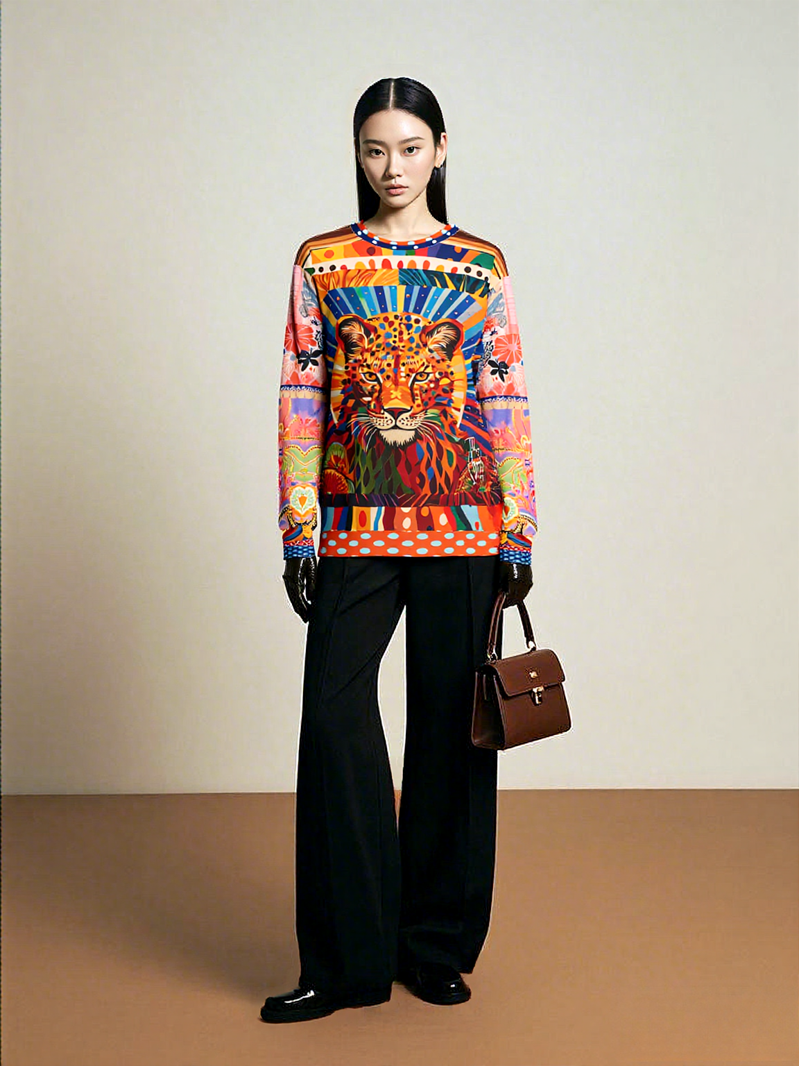 Exotic Sauvage in Rainbow Leopard Mid-Weight Unisex Sweatshirt (Gold Label)