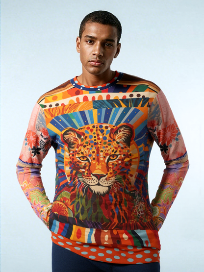 Exotic Sauvage in Rainbow Leopard Mid-Weight Unisex Sweatshirt (Gold Label)
