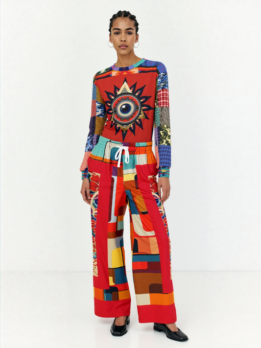 Madame Pirate of the Seven Seas Eco-Poly Wide Leg Pants