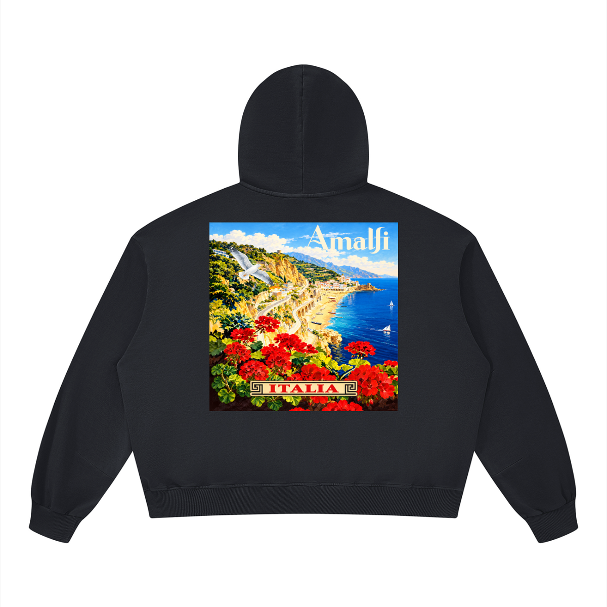 Amalfi in Springtime Unisex Boxy Vintage Washed Hoodie