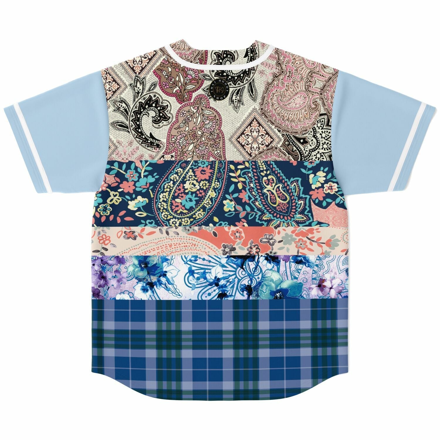 Dolores Park Paisley Print Short Sleeve Eco-Poly Baseball Jersey