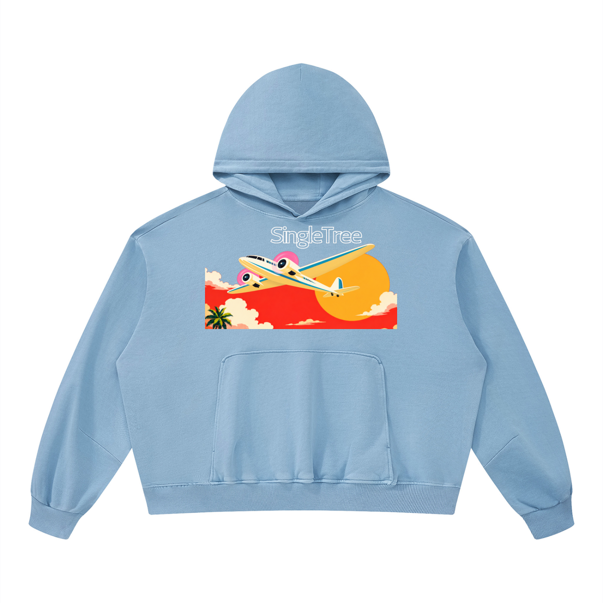 Jetsetter Class Luxury Travel Unisex Boxy Vintage Washed Hoodie