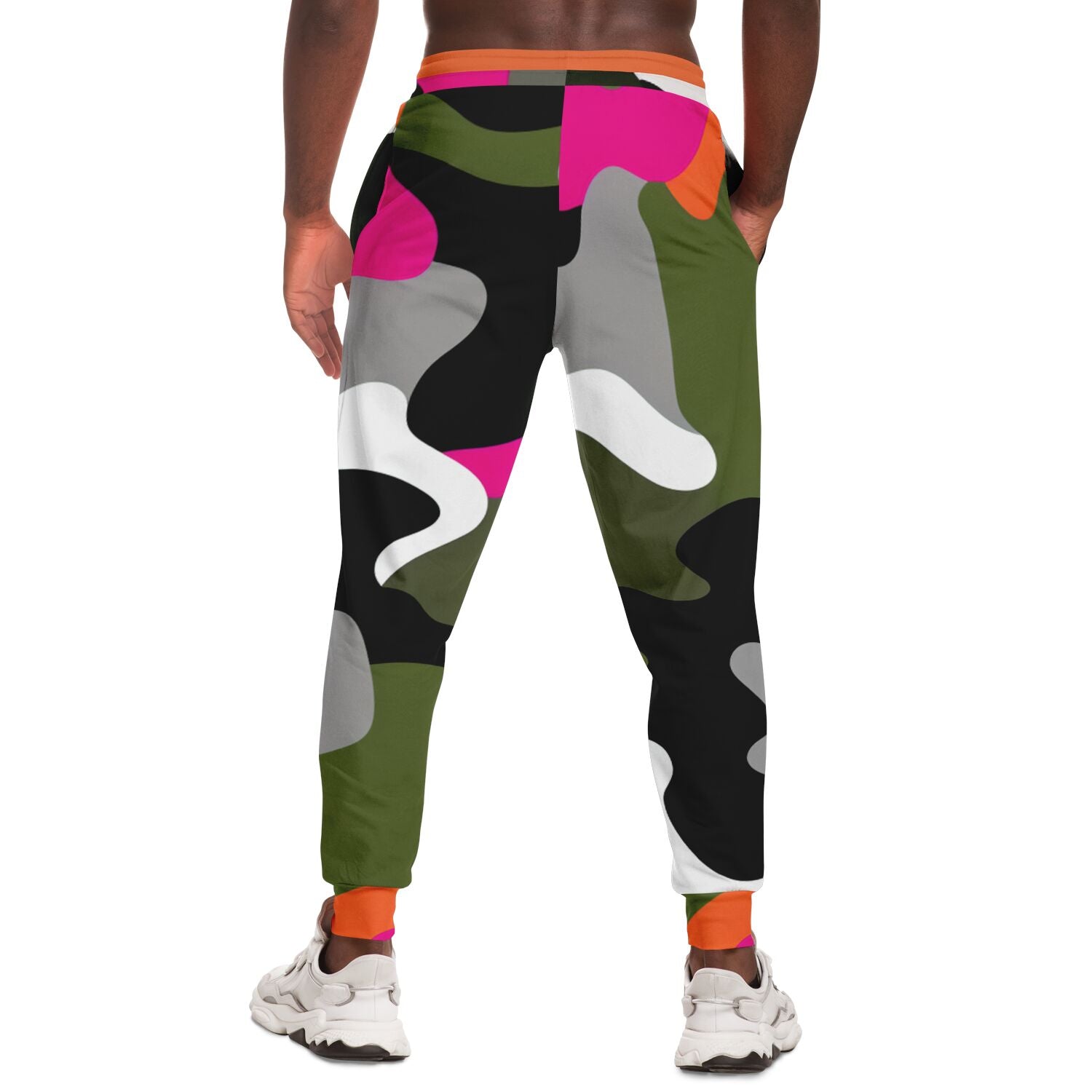 Hot Pink Black Dusk Camouflage Eco-Poly Unisex Joggers