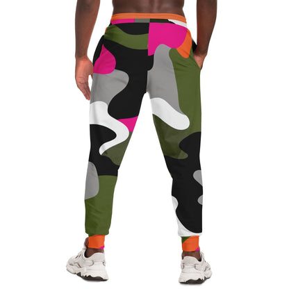Hot Pink Black Dusk Camouflage Eco-Poly Unisex Joggers
