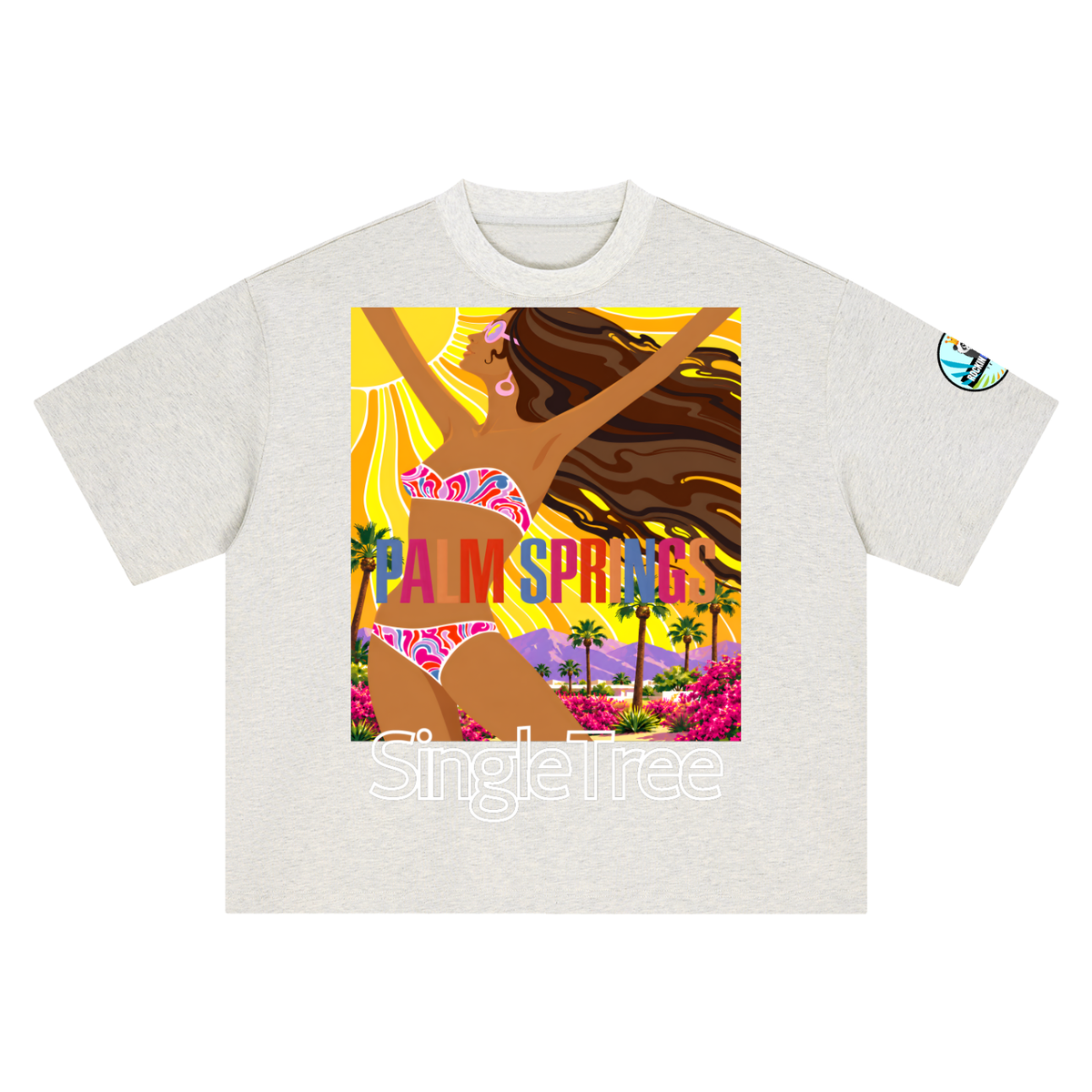 Here Comes the Sun Palm Springs Boxy Oversized Unisex T-Shirt