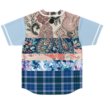 Dolores Park Paisley Print Short Sleeve Eco-Poly Baseball Jersey