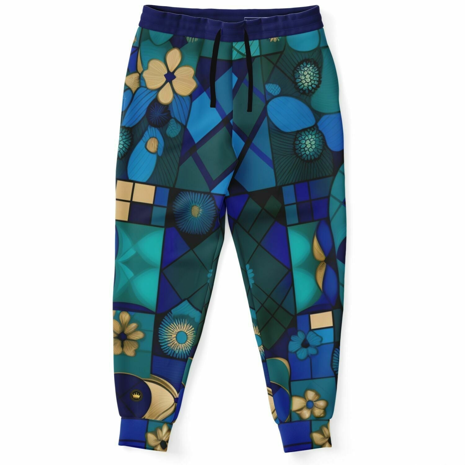 Blue Mystic Abstract Plaid Eco-Poly Unisex Joggers