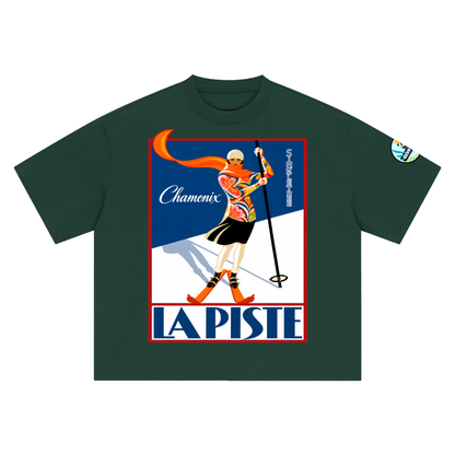 La Piste Faire du Ski Chamonix Boxy Oversized Unisex T-Shirt