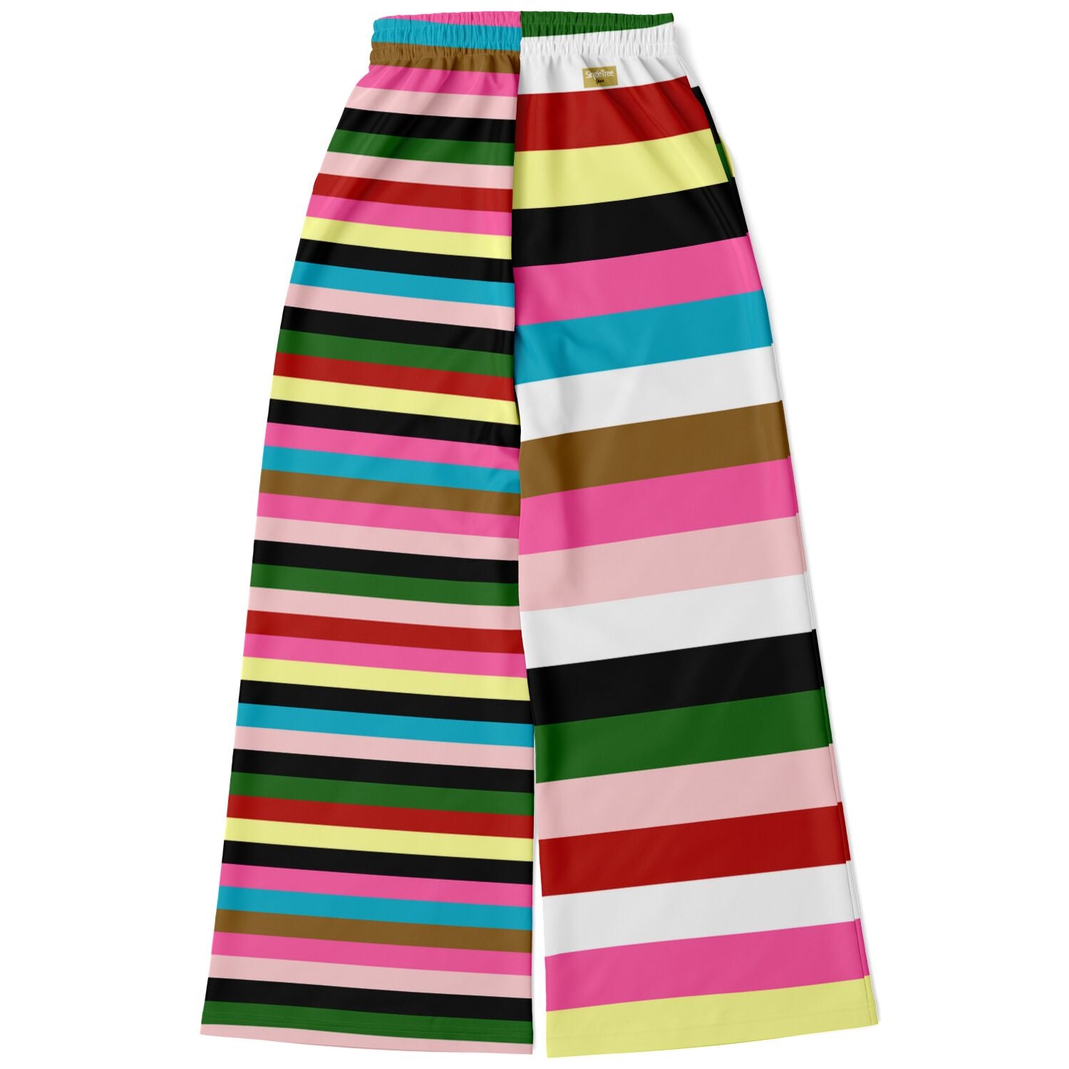 Rainbow Rugby Stripe Eco-Poly Wide Leg Pants Subliminator