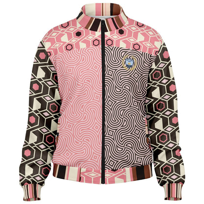 Fantasy in Pink and Brown Geometric Unisex Eco-Poly Track Jacket
