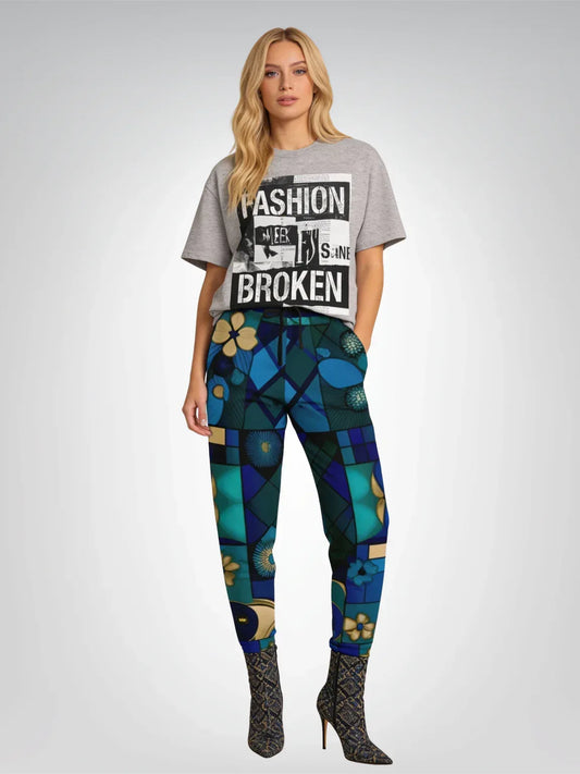 Blue Mystic Abstract Plaid Eco-Poly Unisex Joggers