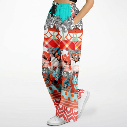 Coral Springs Hippie Patchwork Eco-Poly Patchwork Wide Leg Pants