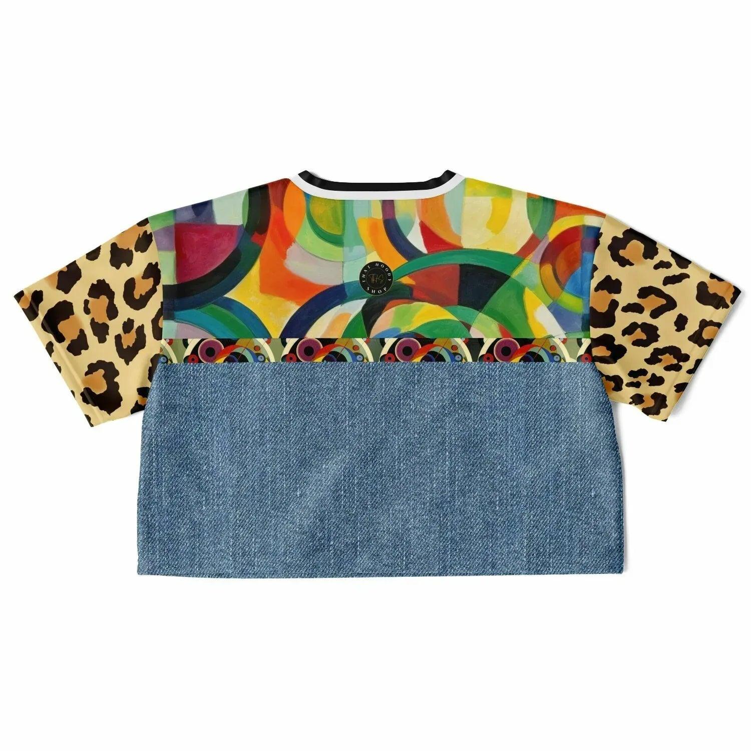 Afro-Queen Solace THS Leopard Eco-Poly V-neck Crop Jersey