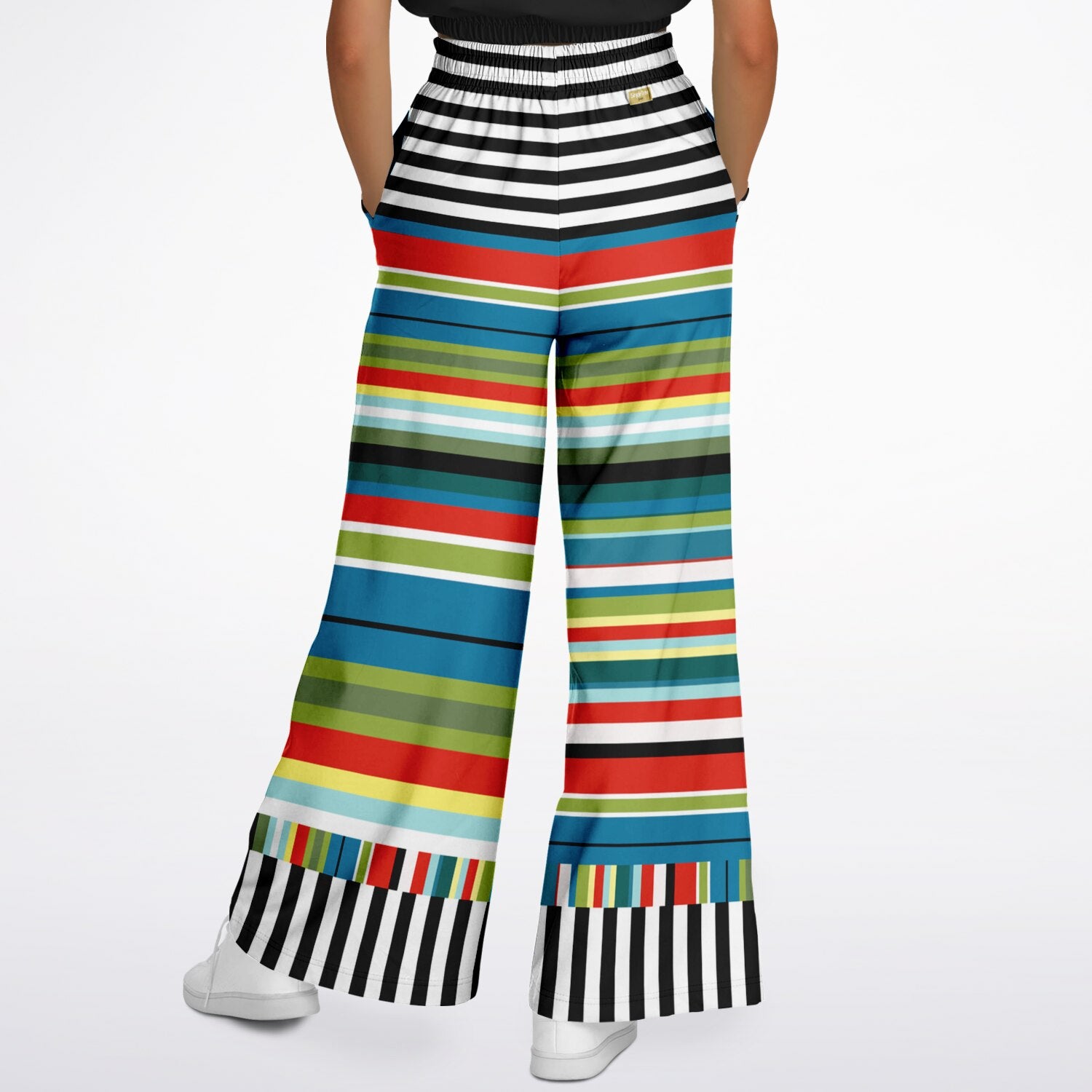 Everglades Rainbow Jailhouse Stripe Eco-Poly Wide Leg Pants