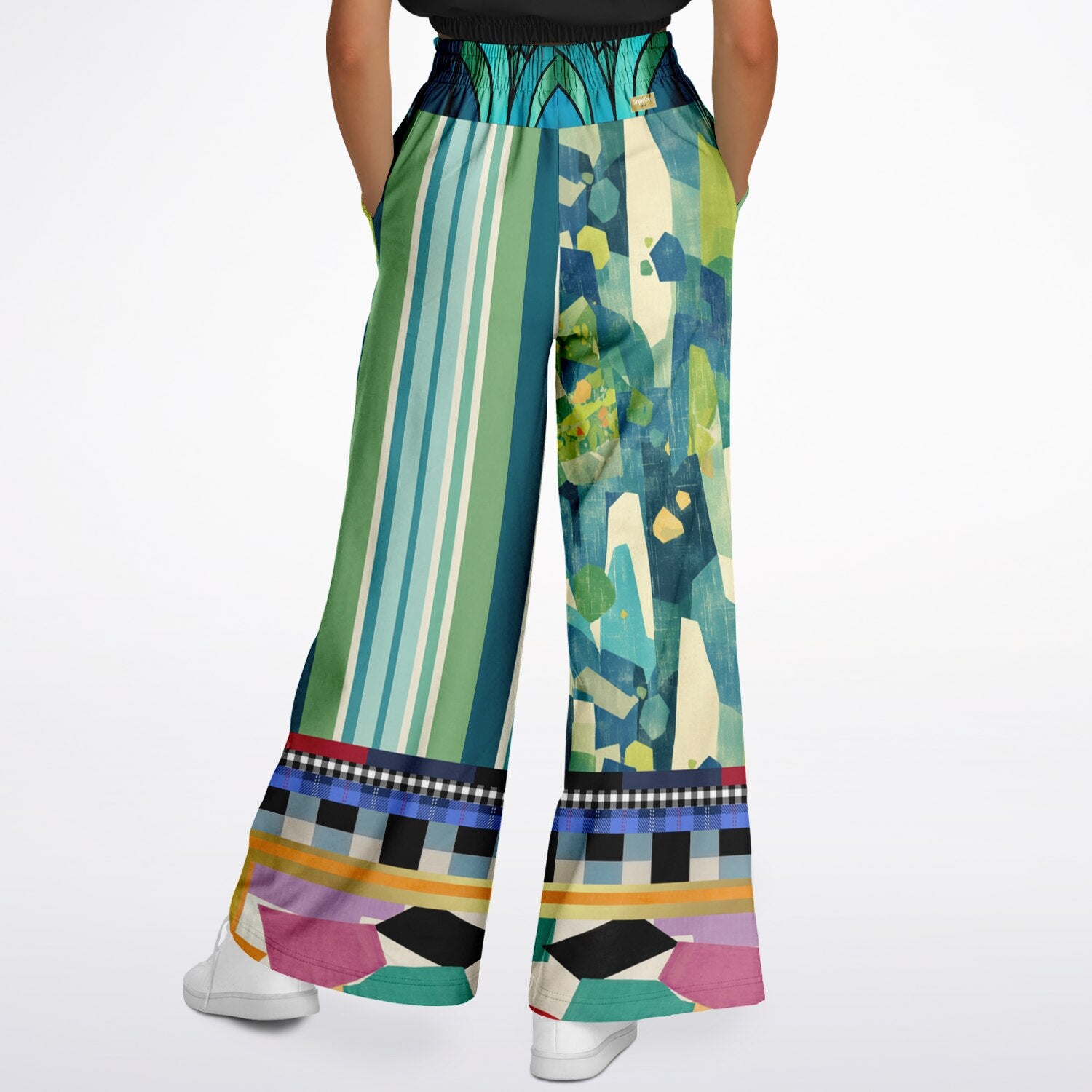 Interior Salon with Forget-Me-Nots Sarsaparilla Eco-Poly Wide Leg Pants