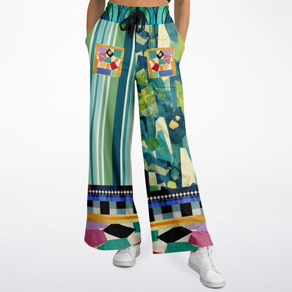Interior Salon with Forget-Me-Nots Sarsaparilla Eco-Poly Wide Leg Pants
