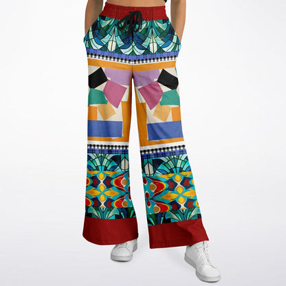 Interior Salon with Forget-Me-Nots in Full Glory Eco-Poly Wide Leg Pants