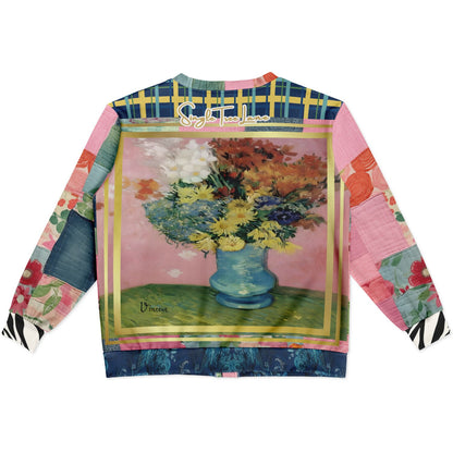 Flowers in Blue Vase - Van Gogh Heavyweight Unisex Cardigan