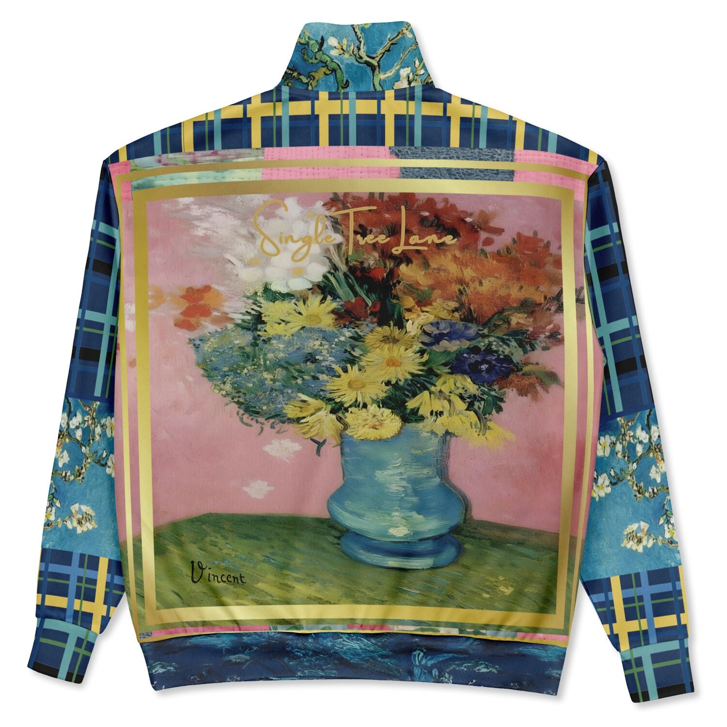 Flowers in Blue Vase - Van Gogh Heavyweight Oversized Quarter Zip Sweatshirt