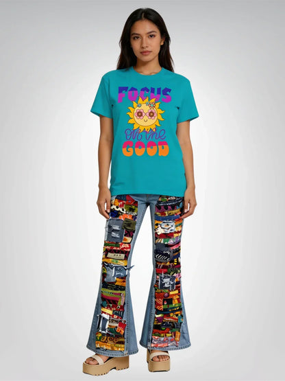 Focus On The Good - Sunshiney Face Heavyweight Unisex Tee