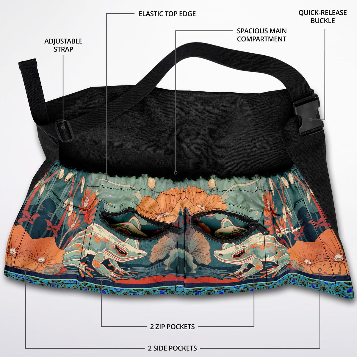 Frog on Koi Pond Garden Harvest Bag