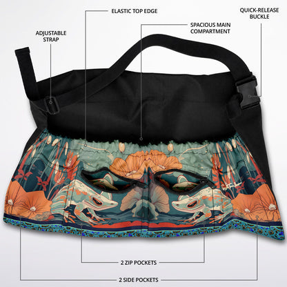 Frog on Koi Pond Garden Harvest Bag