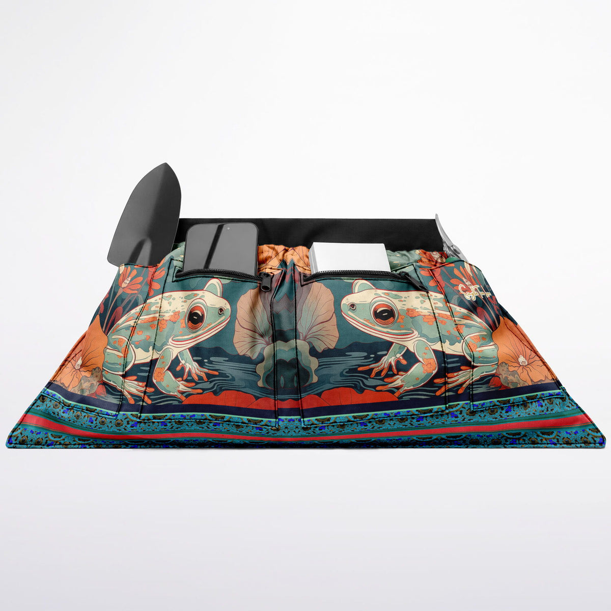 Frog on Koi Pond Garden Harvest Bag