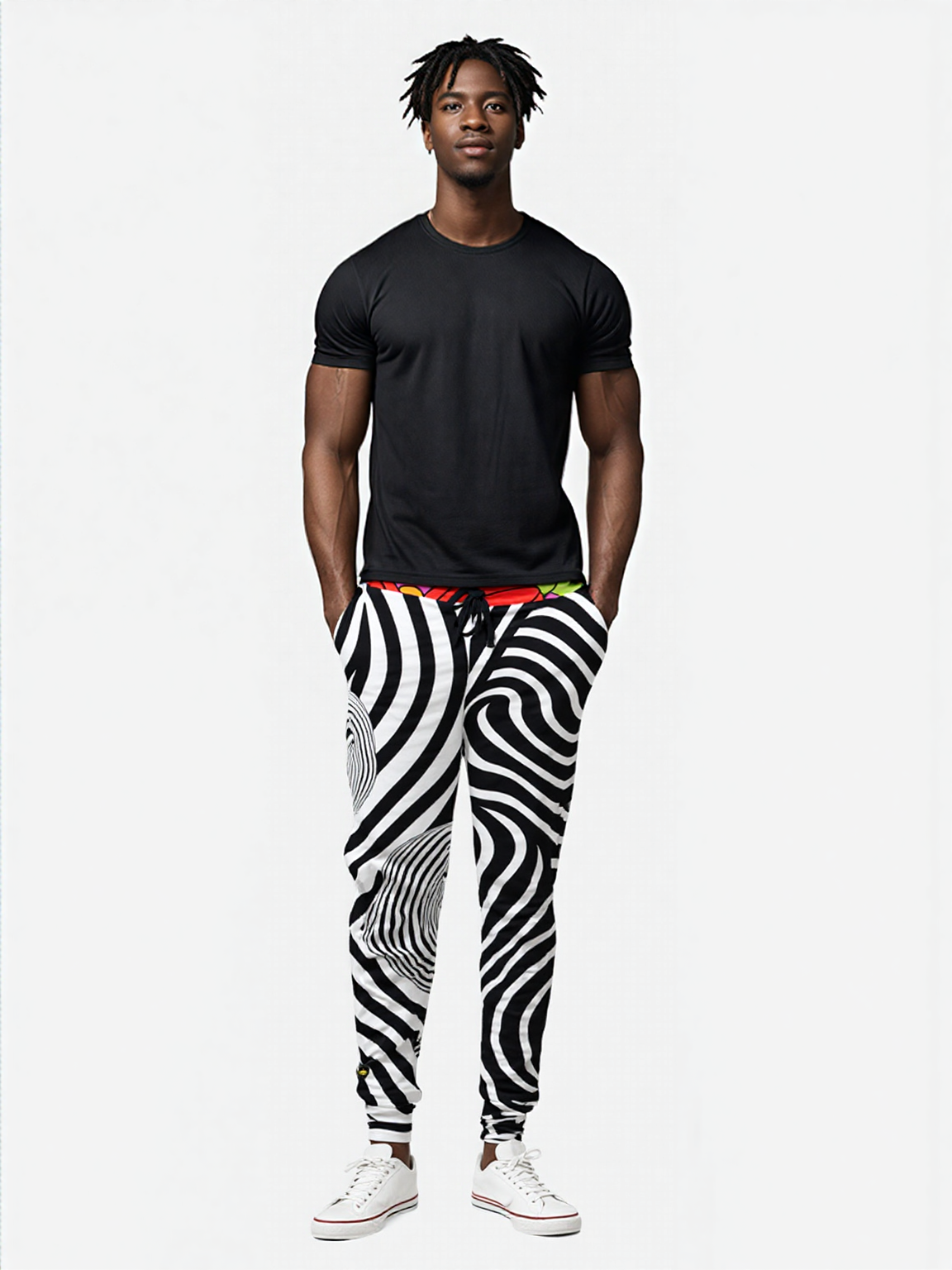 Funhouse Swirl Floral Zebra Stripe Eco-Poly Unisex Joggers