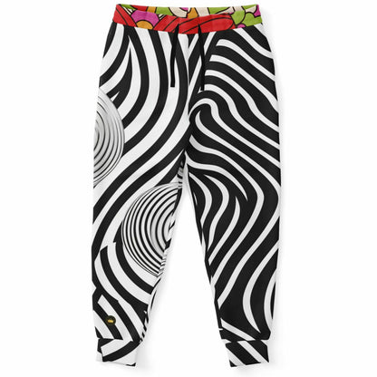 Funhouse Swirl Floral Zebra Stripe Eco-Poly Unisex Joggers