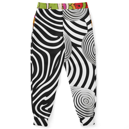 Funhouse Swirl Floral Zebra Stripe Eco-Poly Unisex Joggers