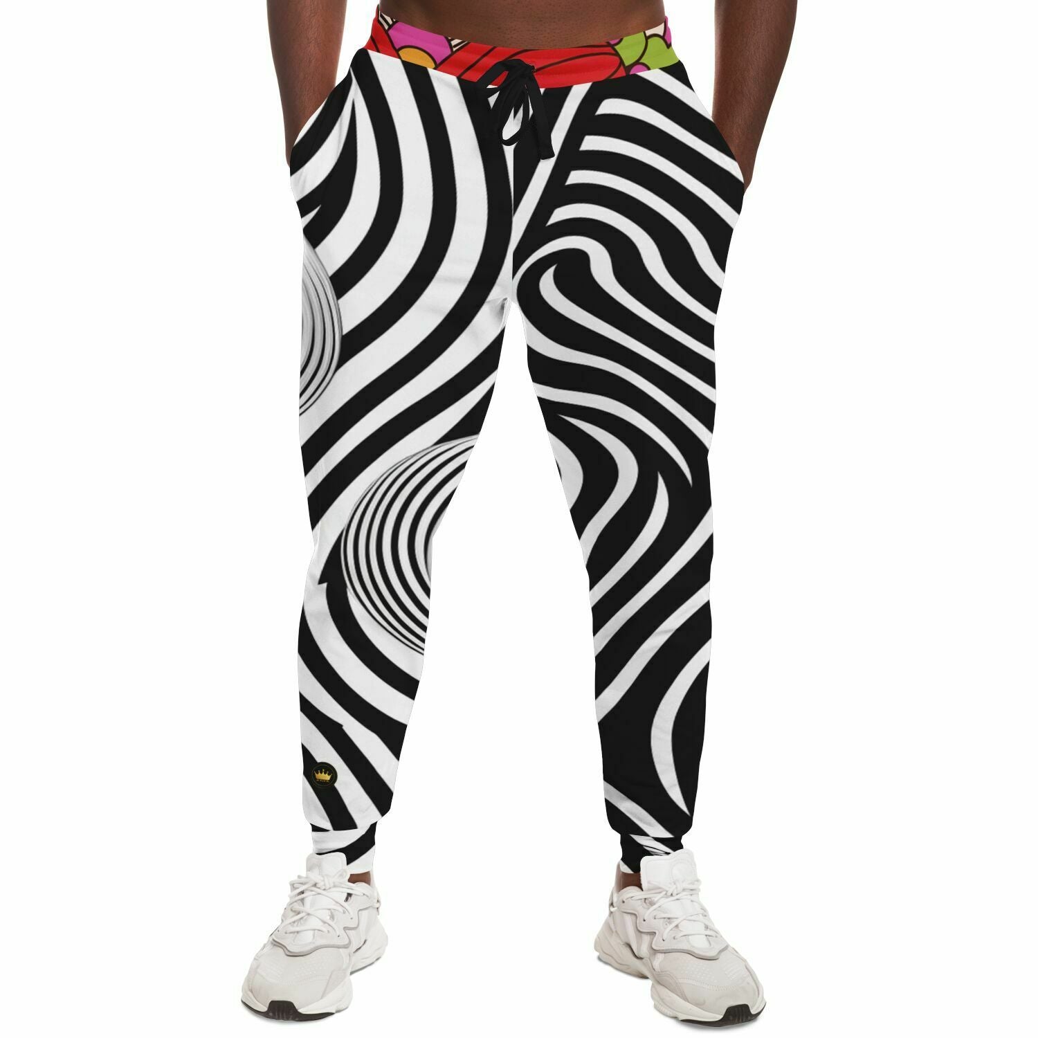 Funhouse Swirl Floral Zebra Stripe Eco-Poly Unisex Joggers