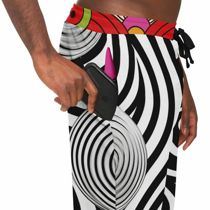 Funhouse Swirl Floral Zebra Stripe Eco-Poly Unisex Joggers