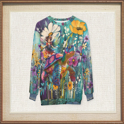 Garden Fairy Goes For a Ride Unisex Sweatshirt (Gold Label)