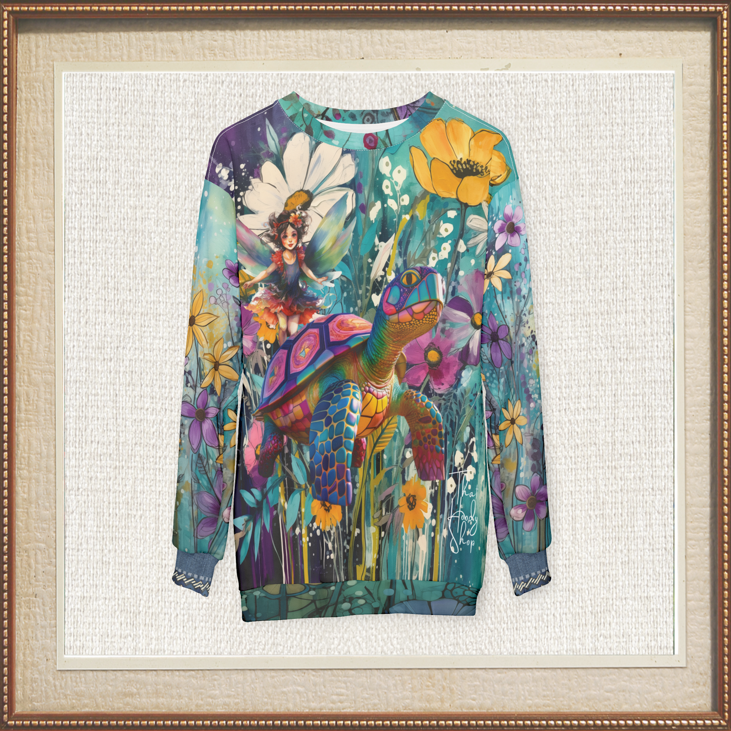 Garden Fairy Goes For a Ride Unisex Sweatshirt (Gold Label)