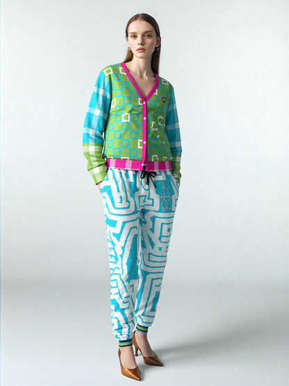 THS 1976 CA Monogram in Bahamian Blue Eco-Poly Unisex Joggers