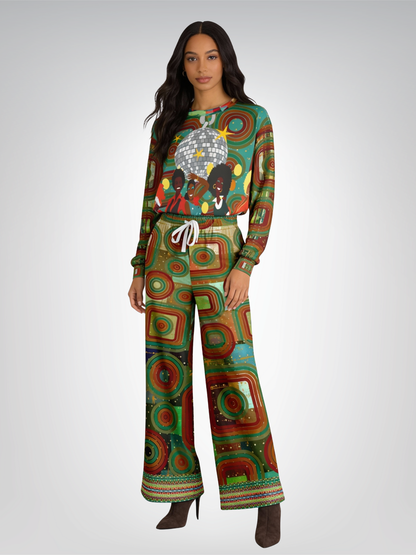 Flashback to the 70s Eco-Poly Wide Leg Pants