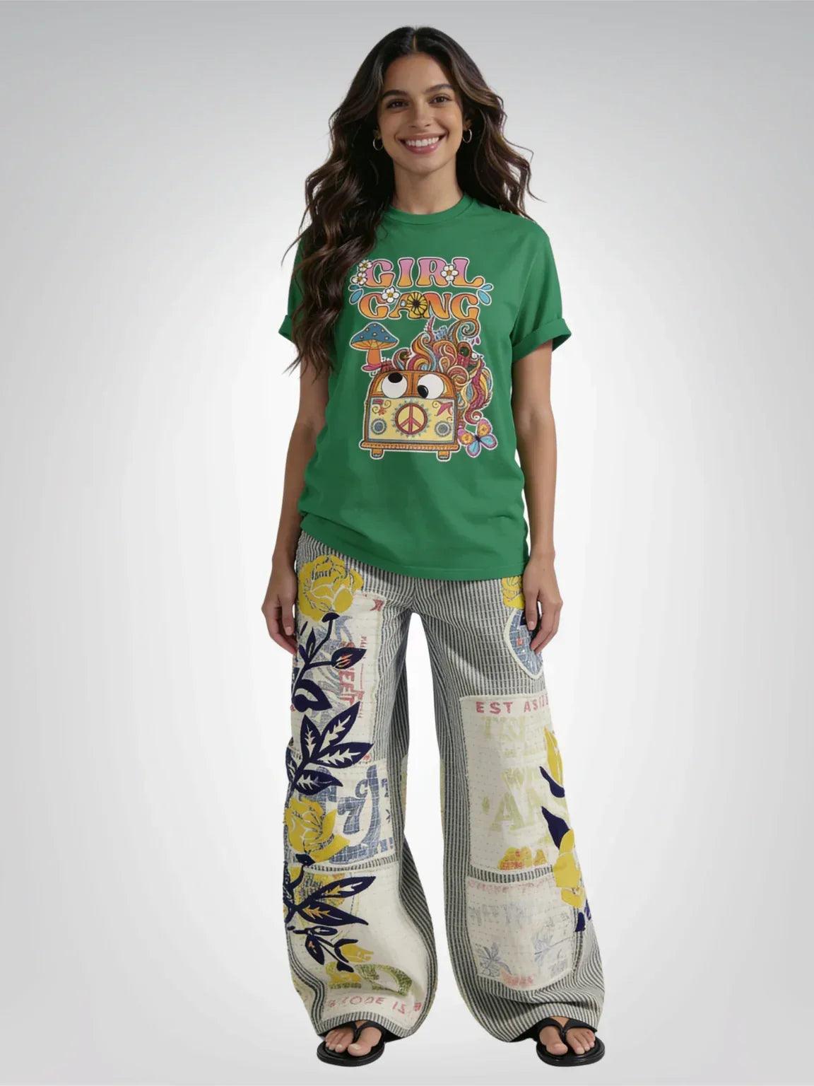 Girl Gang Hippie Van Floral Heavyweight Unisex Tee