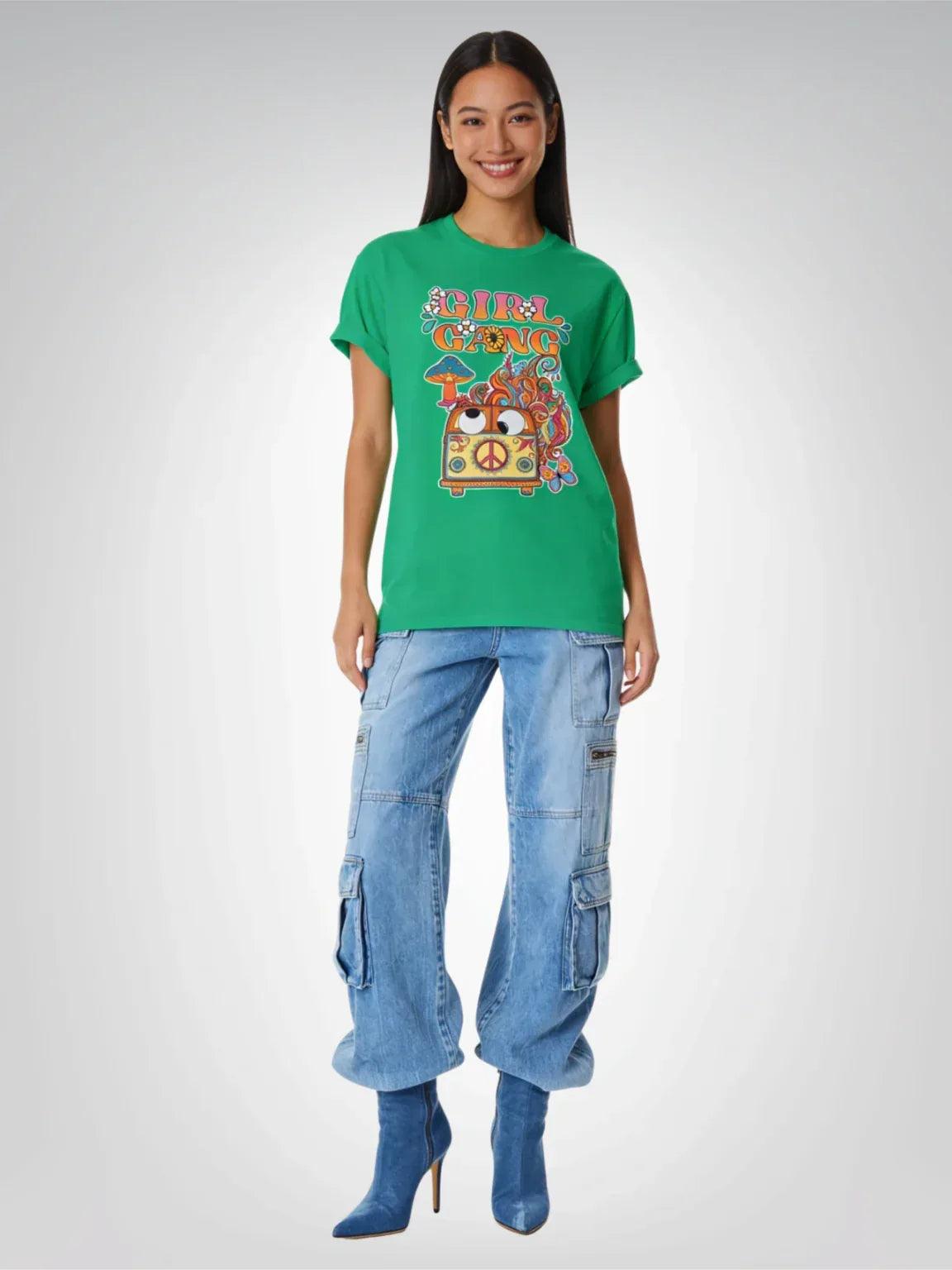 Girl Gang Hippie Van Floral Heavyweight Unisex Tee