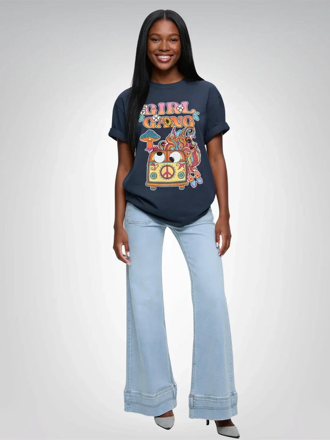 Girl Gang Hippie Van Floral Heavyweight Unisex Tee